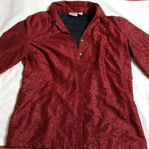 Chico's 3/4 Sleeve Embroidered Dressy Jacket